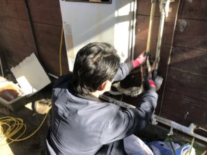 漏水している既設管の撤去