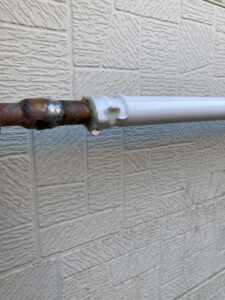 漏水している給湯銅管
