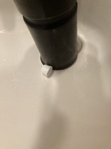 ローポンプ作業にて取り出した白いキャップ