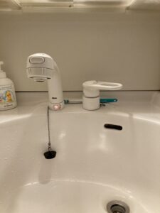 交換前の洗面混合栓